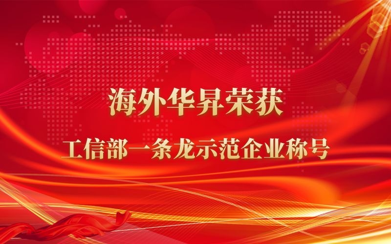 海外华昇荣获工信部一条龙示范企业称号